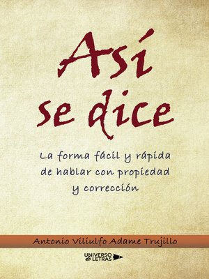 cover image of Así se dice